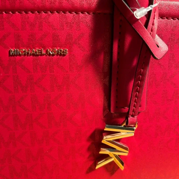 New Michael Kors Cherry Red Satchel - Picture 3 of 15